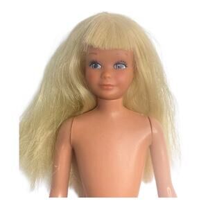 Skipper Doll 1962 Barbie Sister Nude Blonde Blue Eyes & Free White Sneakers Vtg